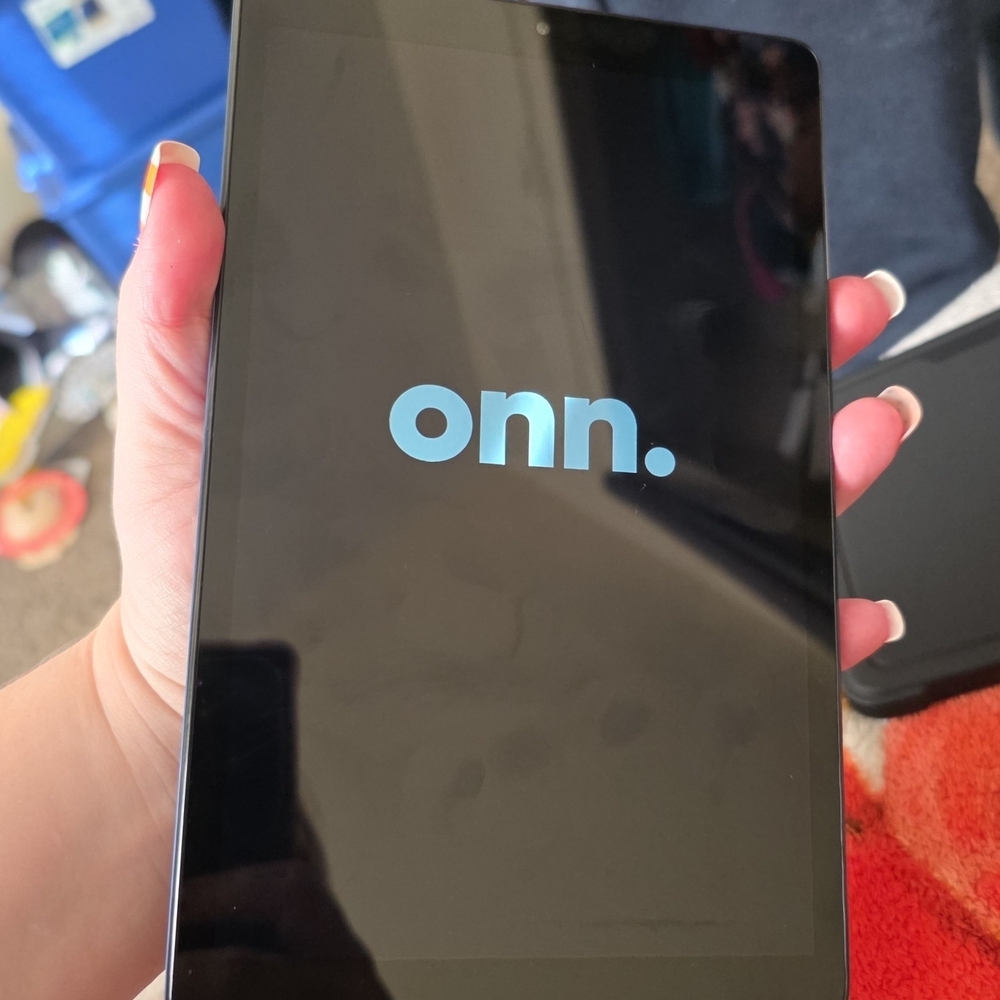 On Running Black Tablet with Blue Logo